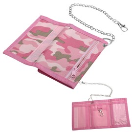 DAWRIS Children's Slim Wallet Boys Wallet Children with Chain Clip Zip Foldable Triple Children's Purse Children's Purse Boys Wallet for Teenagers Boys Men, E, European and American