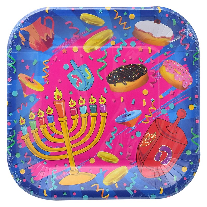 Izzy 'n' Dizzy Hanukkah Plates - Chanukah Paper Goods -