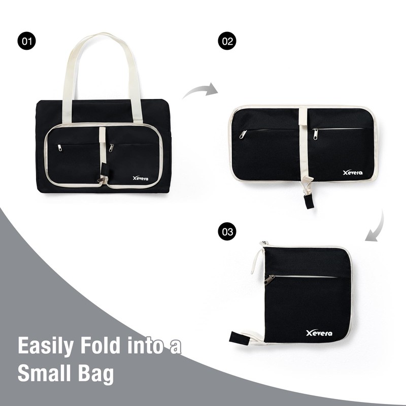 Xevera Foldable Travel Duffle Bag, for Airplane Personal Item, Carry