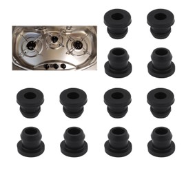 MHMondawn Pack of 12 pot carrier rubbers, rubber feet, rust rubber feet, compatible with pot supports with 5 mm rods from Smev and Thetford motorhome stoves, accessories, black