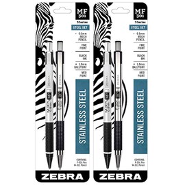 Zebra M/F-301 The Original Mechanical Pen & Pencil Set, Fine Point (57011) 2 Pack