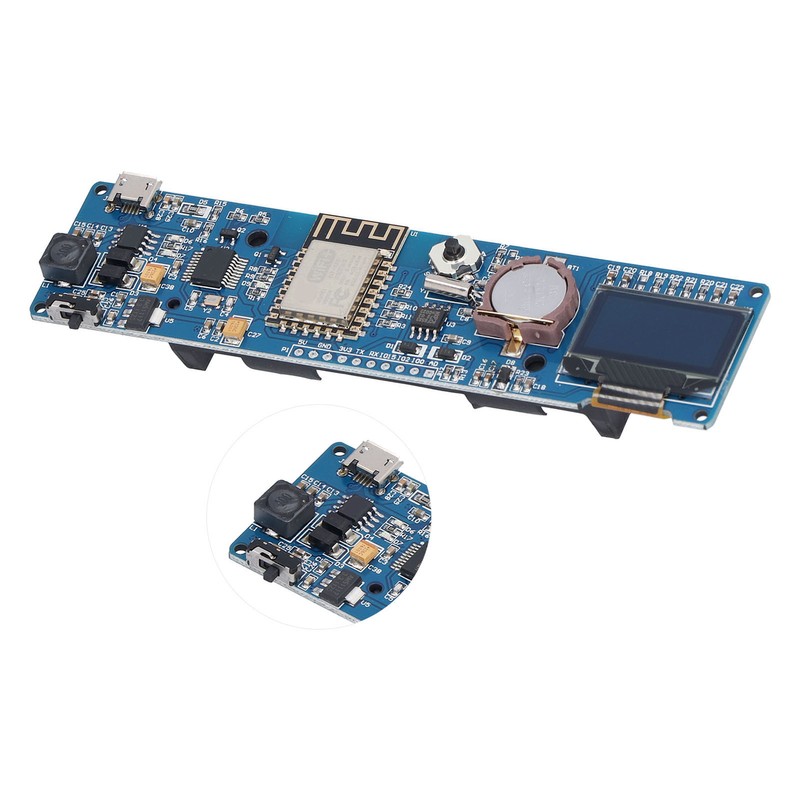 ESP8266 Clock Module Development Board with 0.96in OLED Display 18650