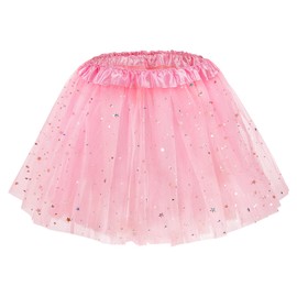 Century Star Girls Sparkle Tutu Skirt Tulle Ballet Skirts 3 Layers Princess Tutu for Toddler Baby Kids Party Dress Christmas Birthday 2-8T 01Pink