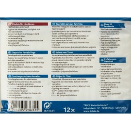Trixie 23632 Nappies for Female Dogs, S - M: 28 - 40 cm, pack of 12, xs-s