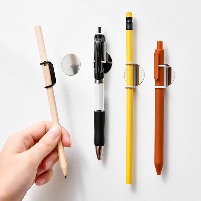 MEELYHOME 4 Pcs Magnetic Pen Holder for Desk, Refrigerator, Whiteboard,