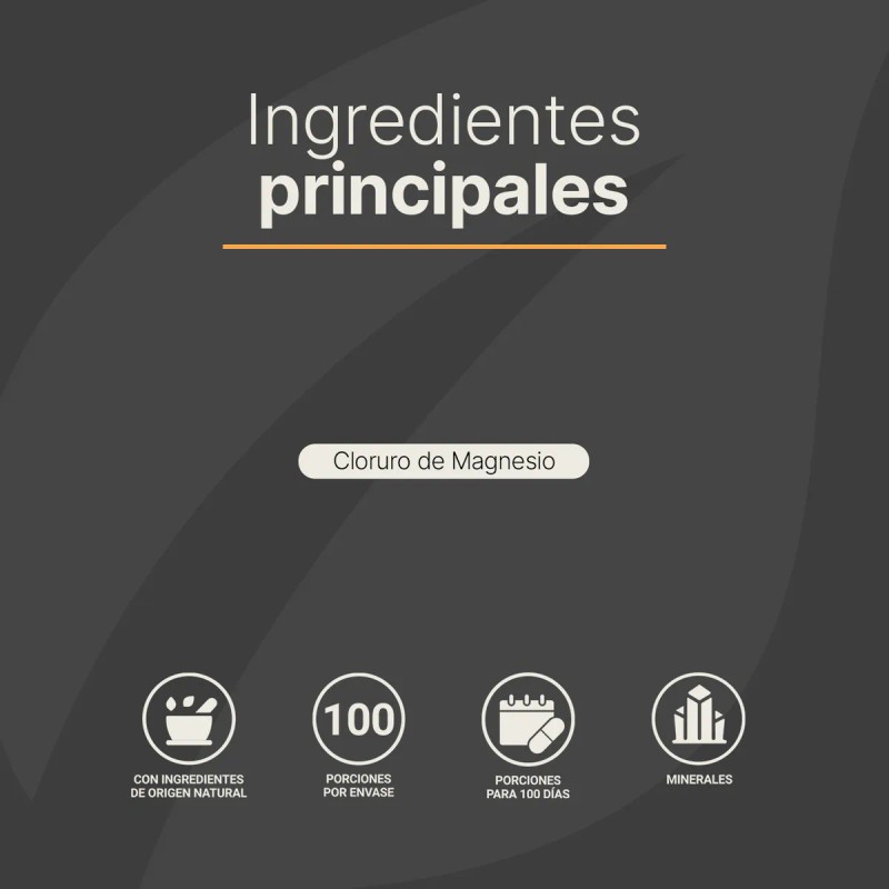 Cloruro De Magnesio 500 Mg 100 Cápsulas. B Life Sabor