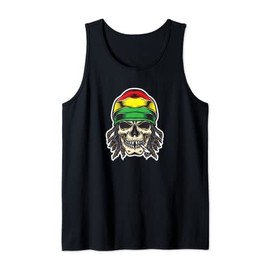 Reggae Beanie Rasta Hat Reggae Music Dreadlock Rastafarian Tank Top