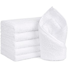 Orighty 6-Pack White Hand Towels - Quick Drying & Absorbent Microfiber Gym Towels 16x28 inches - Lightweight & Thin White Yoga Towel - Multi-Purpose Camping Towel for SPA, Hotel & Bathroom