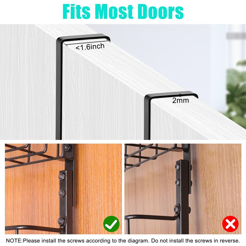 SelfTek Over the Door Hat Rack, Hat Storage Organizer for