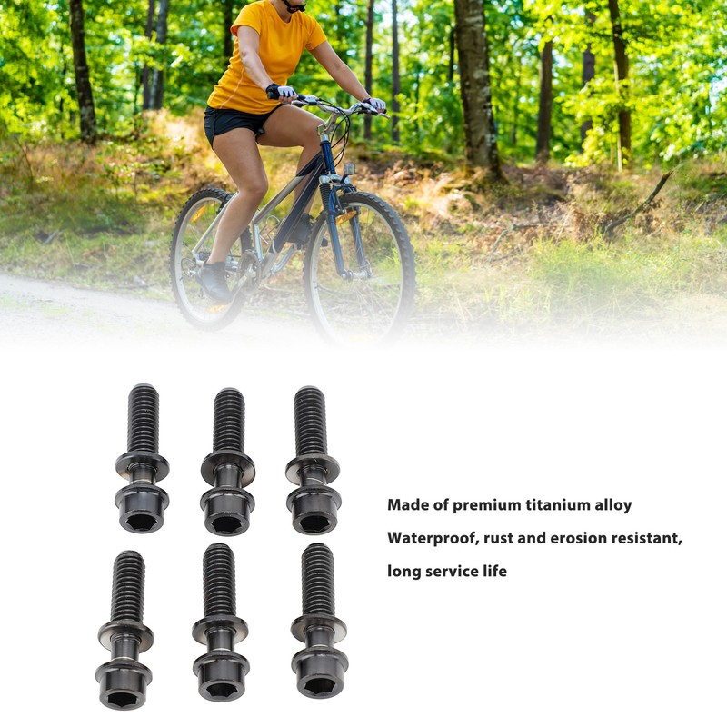 6PCS Bike Stem Bolts Titanium Alloy M5x20mm Bike Handlebar Stem