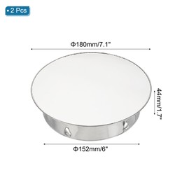 PATIKIL Chimney Hole Cap, 2 Pcs 180mm(7.1 Inch) Adjustable Round Stainless Steel Flue Hole Cover Stove Pipe Cap Pipe Cover for Kitchen Balcony Sewer, Silver Tone