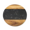 Tsnamay 9.84" Round Black Marble and Acacia Wood Cutting Boards,Handcrafted