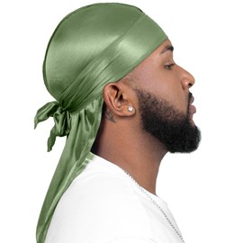 4PCS Silky Durags for Men Women 360 Waves with 1 Wave Cap, Silky Satin Durag Extra Long Tails