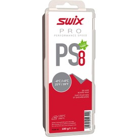 SWIX PS0818 Professional Performance Speed PS Red Skiing Snowboard Hot Wax Solid Wax (Snow Temperature -4°C to +4°C), 6.3 oz (180 g)