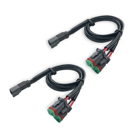 BAR AUTOTECH 2 Leads Deutsch Dual Outputs DT Connectors DT DTM Female Connector Socket Adapters Splitters Compatible for LED Work Chandelier Light Retrofit Connectors Wiring Harness (2 in1, 2sets)