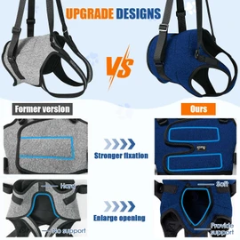 SlowTon Dog Lifting Harness - Soft Adjustable Support Sling for Rear Leg, Recovery Assistance and Mobility Aids for Senior, Injured, Disabled and After ACL Surgery Medium Large Dogs