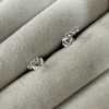 Tiny Sterling Silver Triple Clear CZ Stud Earrings