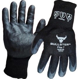 Bullster® Flex 7 Cut Resistant Gloves — Work Gloves for Men | Heavy-Duty Steel-Kevlar Nitrile-Coated Cut Proof Gloves, 1 Pair (L–Size 9)