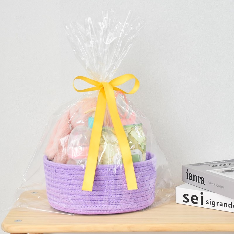 ABenkle Small Woven Basket, Empty Tiny Shallow Storage Basket, Mini