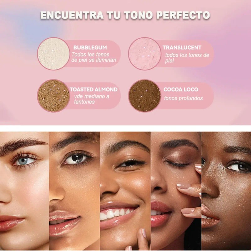 Polvo Suelto Nacarado - Maquillaje Duradero Reduce Brillo