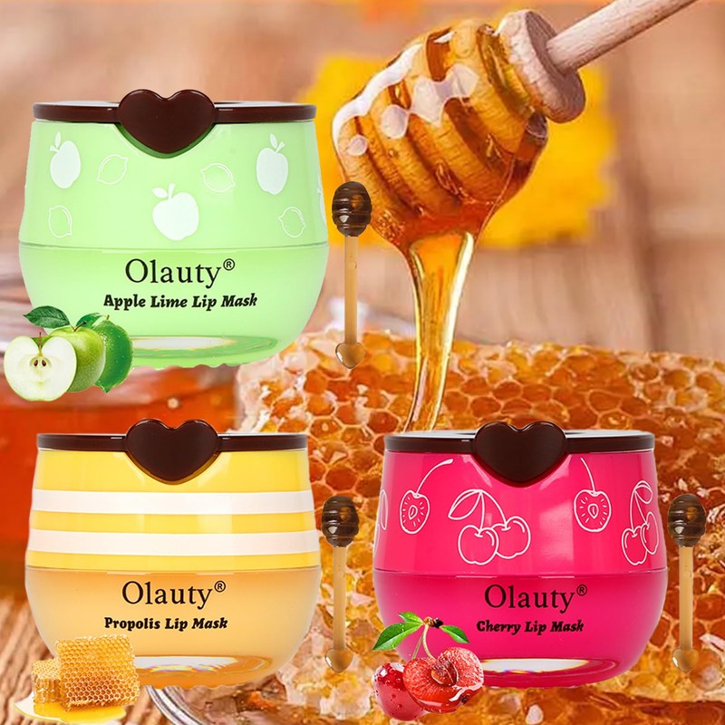 6 PCS Bee Lip Balm Honey Pot, Strawberry & Watermelon