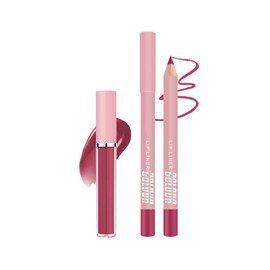 KXmzeG Matte Lip Liner Lip Gloss Set, Long Lasting Waterproof Lip Gloss Set, Long-Lasting And Hydrating Beauty Daily Cosmetics Gift for Girls,High Pigment Not Easy to Lip Stains, Berry Red