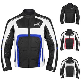 HWK Spyder Motorcycle Jacket for Men with Weather Resistant Cordura Textile Fabric for Enduro Motocross Jacket 5X-LARGE/BLUE