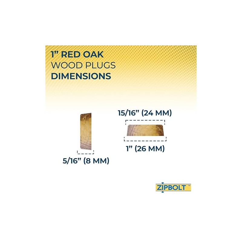 Zipbolt Handrail Fastener Accessory Red Oak Wood Plugs 10 Pack