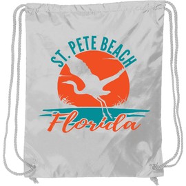 inktastic St. Pete Beach Florida Vacation Drawstring Bag White 361b1