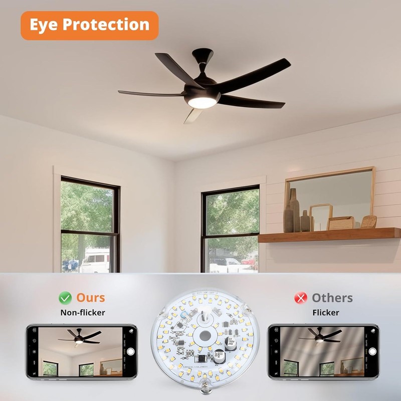 Luz LED para Ventilador de Techo, 3,93 Pulgadas, 18 W,