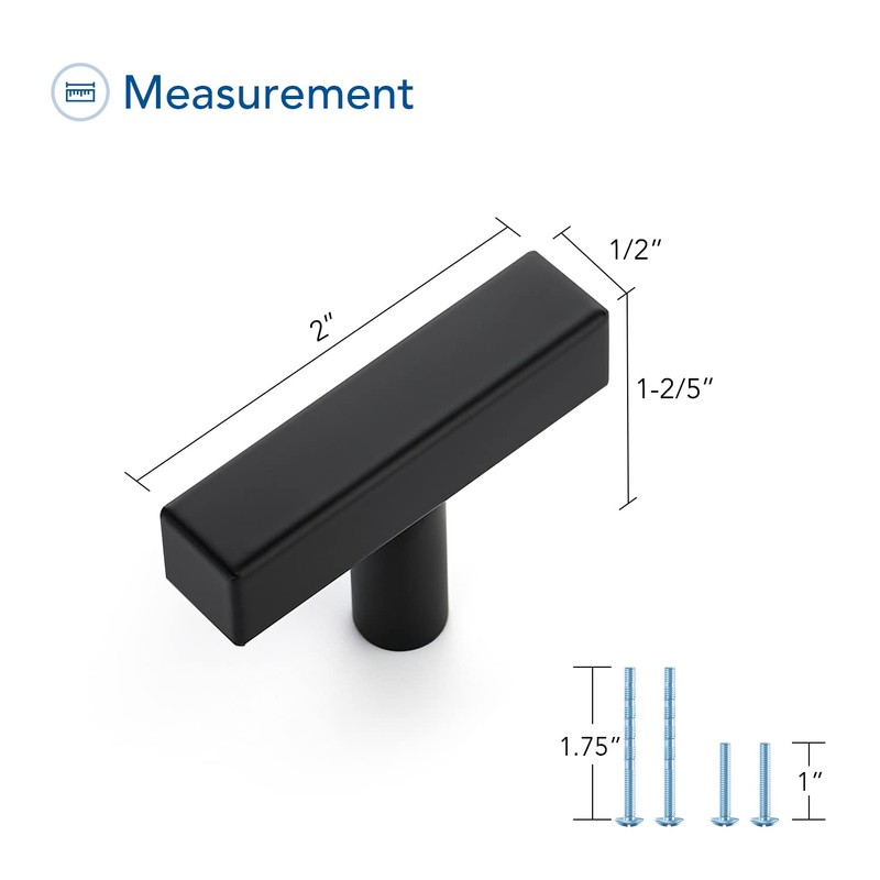 Ravinte Black Cabinet Handles 3 Inch 10 Pack, Square Cabinet
