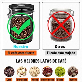 SANGKEE Bote Hermético para Café,Tarro de Café de Acero Inoxidable,1.8 L                                                                              