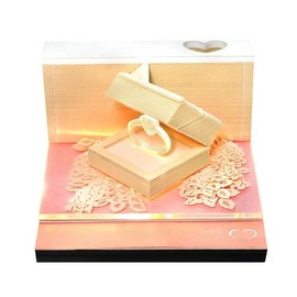 VisionSync 3D Art Calendar Memo Pad 2025 with LED Lights, Weekly Calendar with Diamond Ring,Tear Away Desk Calendar 3D Art, Gift for Christmas Housewarming Desktop Decoration(Ring)