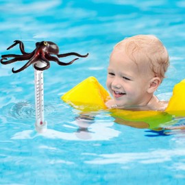 Water Temperature Sensor, Cartoon Animals Pond Meter, Large Water Temperature Gauge Pool Accessory for Swimming Family Lakes Bathtubs Spas Hot Springs Indoor Outdoor Home