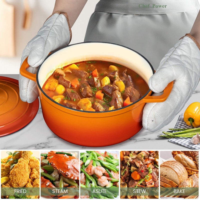 Chef Power Enameled Cast Iron Dutch Oven Pot with Lid