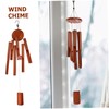 ORFOFE Bamboo Wood Chip Wind Chime Pendant Outdoor Decorative Wind