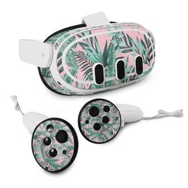 MightySkins Glossy Glitter Skin Compatible with Meta Quest 3 - Two Tone Tropical | Protective, Durable High-Gloss Glitter Finish | Easy to Apply