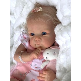 MAIHAO 18-Inch Reborn Baby Dolls Girl Lifelike Baby Dolls Realistic Reborn Doll Girl Soft Body Open Eyes Newborn Real Life Baby Gifts/Toys for Collection & Kids Age 3+