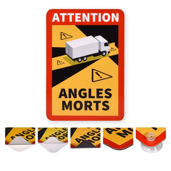 Angles Morts sign for France, sticker or magnetic, with truck