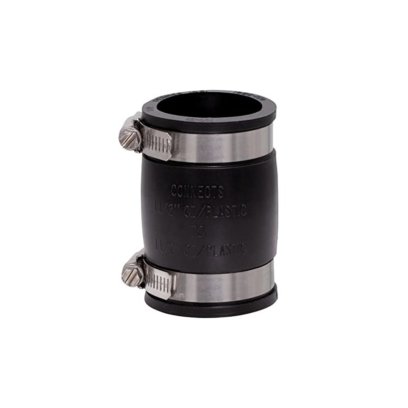 Fernco 1056-150 1-1/2-in. Flexible PVC Pipe Coupling for Cast Iron
