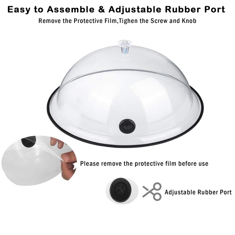TMKEFFC Smoking Cloche Dome Cover 10 inch Lid for Smoke