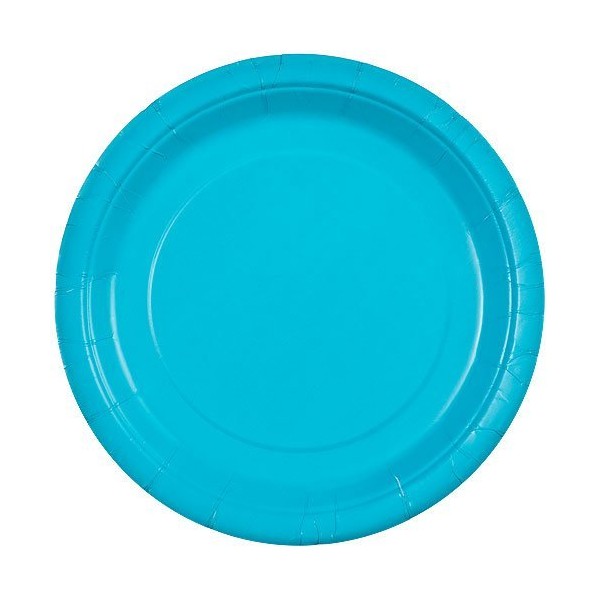 Party Dimensions Round Party 9" | Island Blue | Pack of 20 Paper Plate, 9 inches