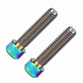 Bnineteenteam Bicycle Shaft Screw, 2 Pieces Alloy Bicycle Disc Brake Saddle Screws M6 x 25 mm Screws Screws for Mountain Bike (Multi-Colour)