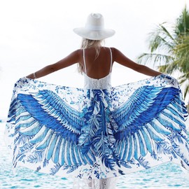 Night Owl Scarf, Wearable Hand Painted and Digitally Printed Pure Cotton Artistic Scarf