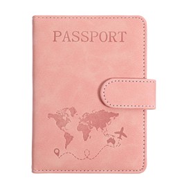 Heclia PU Leather Passport Holder, RFID Blocking Travel Wallet With Credit Card Slots And Boarding Pass Pocket, Ultra Slim Passport Cover Case For Men And Women, Essential Travel Accessories