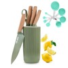 Kitchen Block Knife Sets, 6-Pieces Green Chef Knife Set with