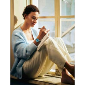 GOLDEN MAPLE Women‘s Watch Swiss Quartz Movement Watch for Women Leather Watch - Macaron Series (Blue)