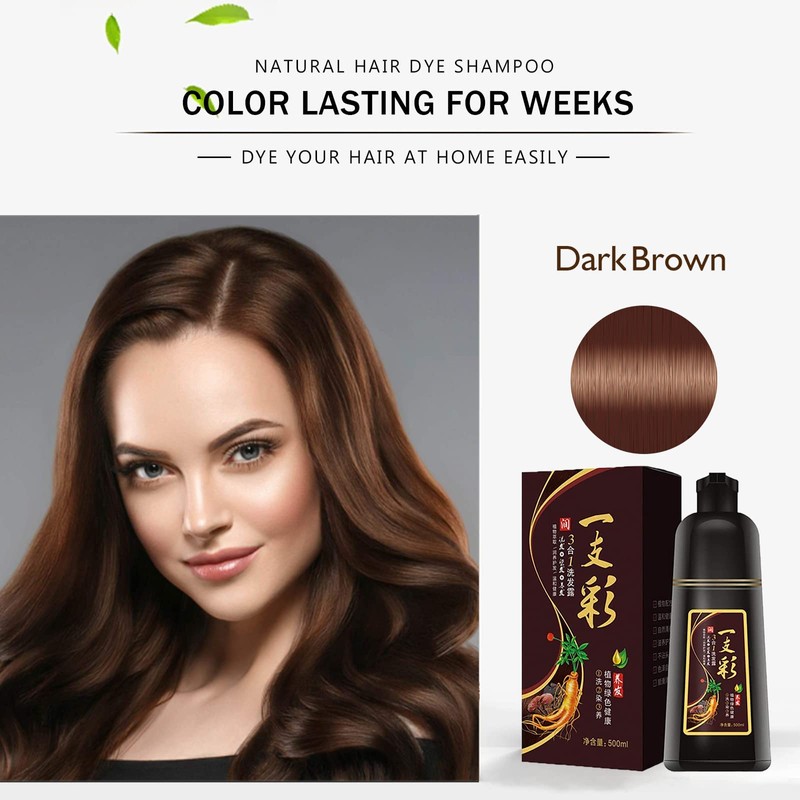 BELEZALIB Instant Dark Brown Hair Color Shampoo for Women &