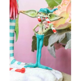 Ebros Gift Amy Brown Christmas Fairy And Candy Cane Gremlin Naughty List Collectible Statue