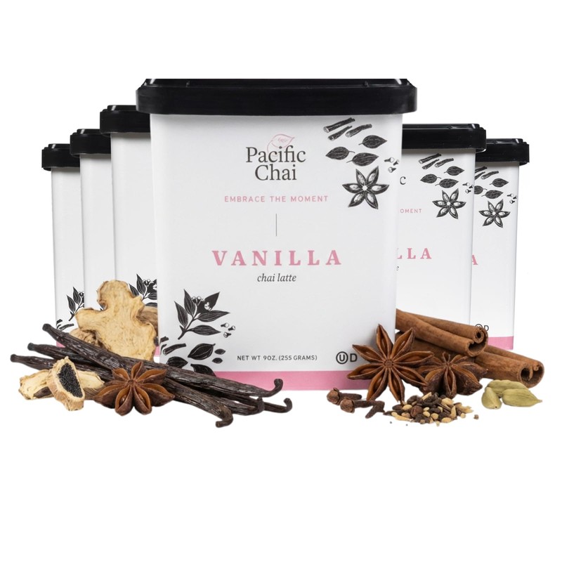Pacific Chai Vanilla Chai Latte, Instant Powered Dry Chai Tea